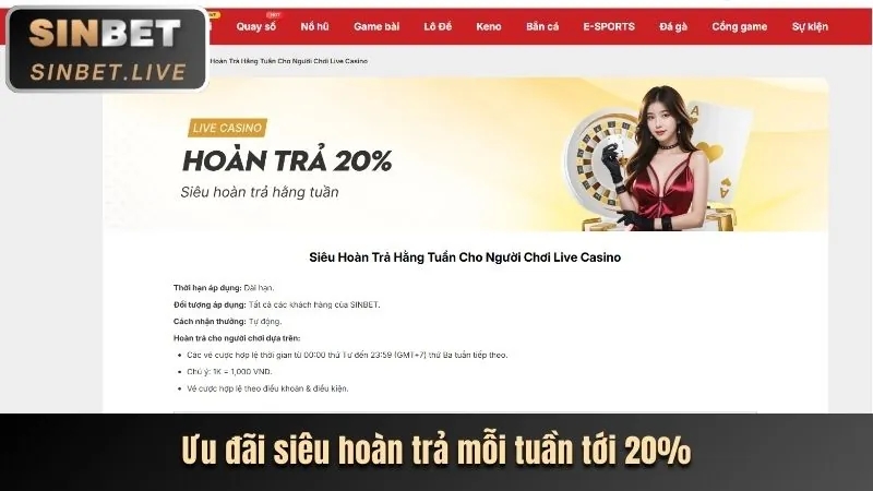 Hoàn trả hàng tuần tại 888now